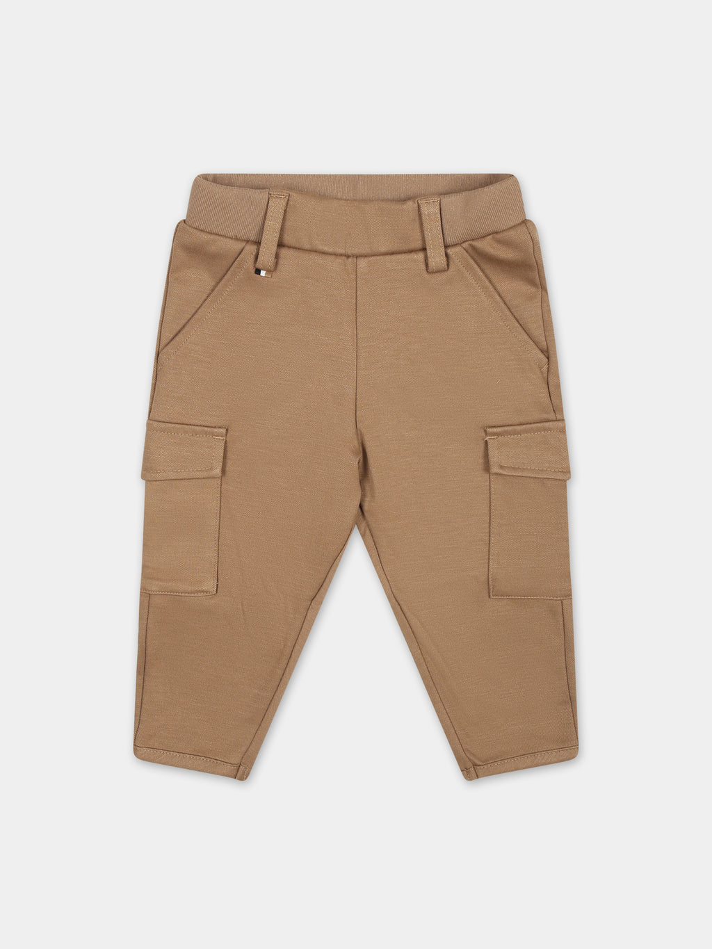 Beige cargo trousers for baby boy